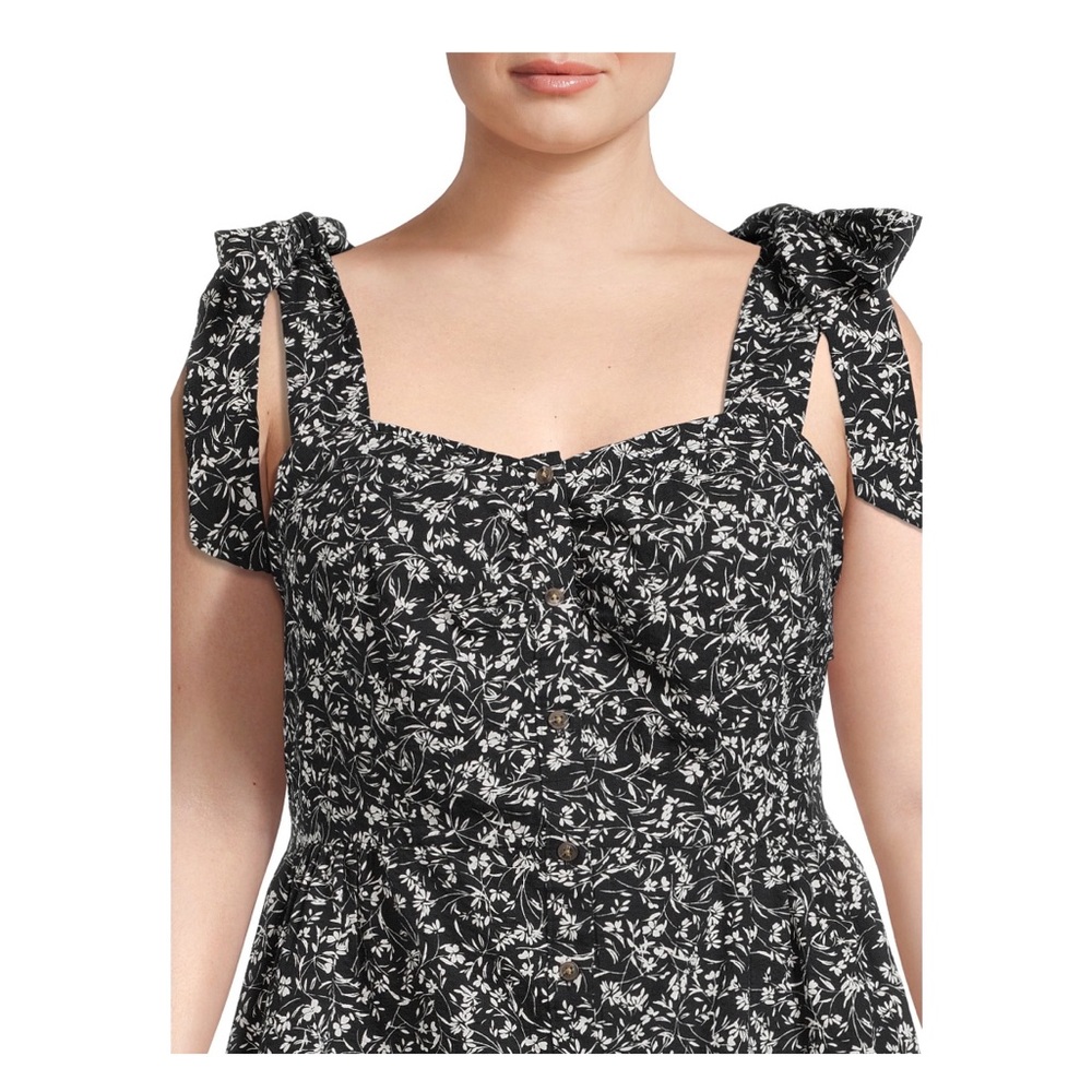 Terra & Sky Women's Plus Size Button Front Tie Shoulder Dress-OX NWOT - Picture 2 of 6